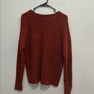 Cozy Cable Knit Sweater in Rust